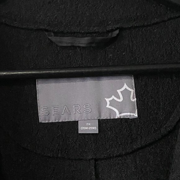 Sears Black Wool Blend Coat - Picture 3 of 15